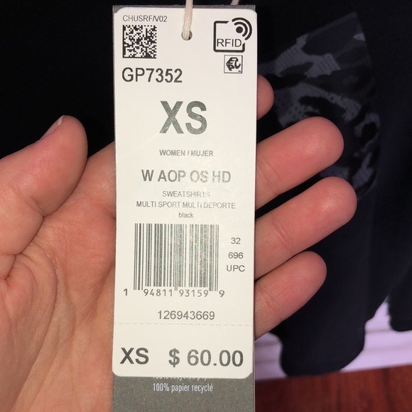 NWT Adidas future icons oversized pullover hoodie black and gray sweatshirt XS​​ - Picture 7 of 13